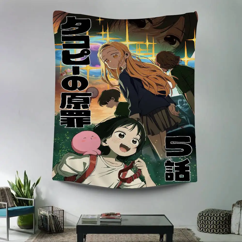 ผ้าแขวนผนังลายอนิเมะทาโกะพิส 1 ชิ้น รุ่นออริจินัล ลายสีสันสดใส ตกแต่งผนังสไตล์ฮิปปี้ เหมาะสำหรับตกแต่งหอพัก