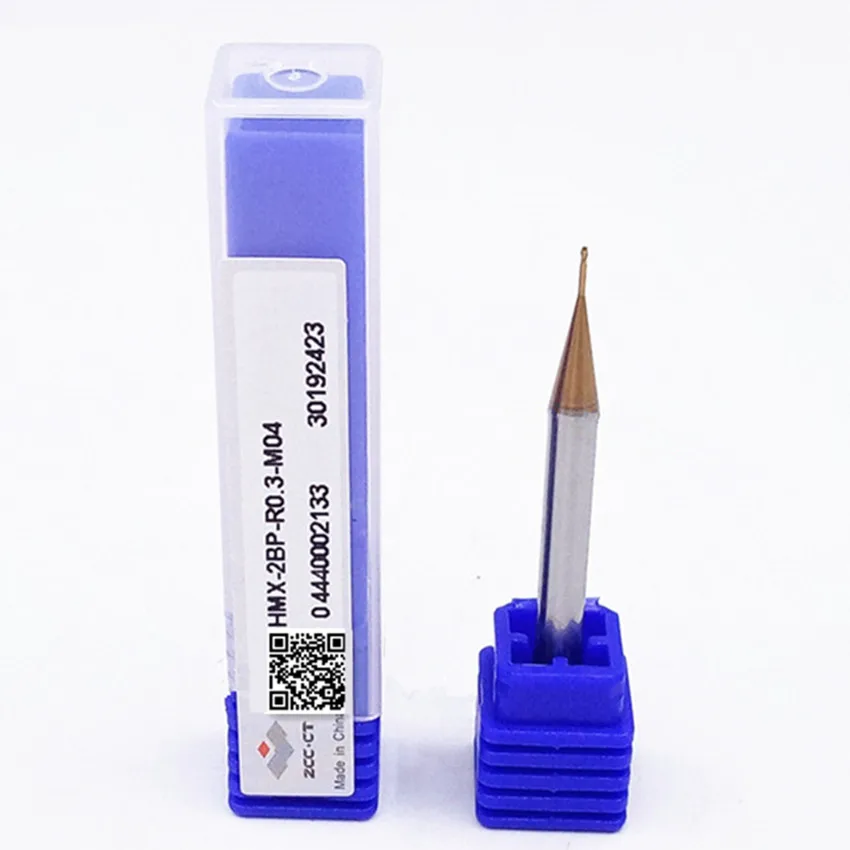 HMX-2BP-R0.3-M04 ZCC.CT HMX-2BP Two edge straight shank long neck short edge ball end mill 2 Flutes Ball Nose End Mill End Mills