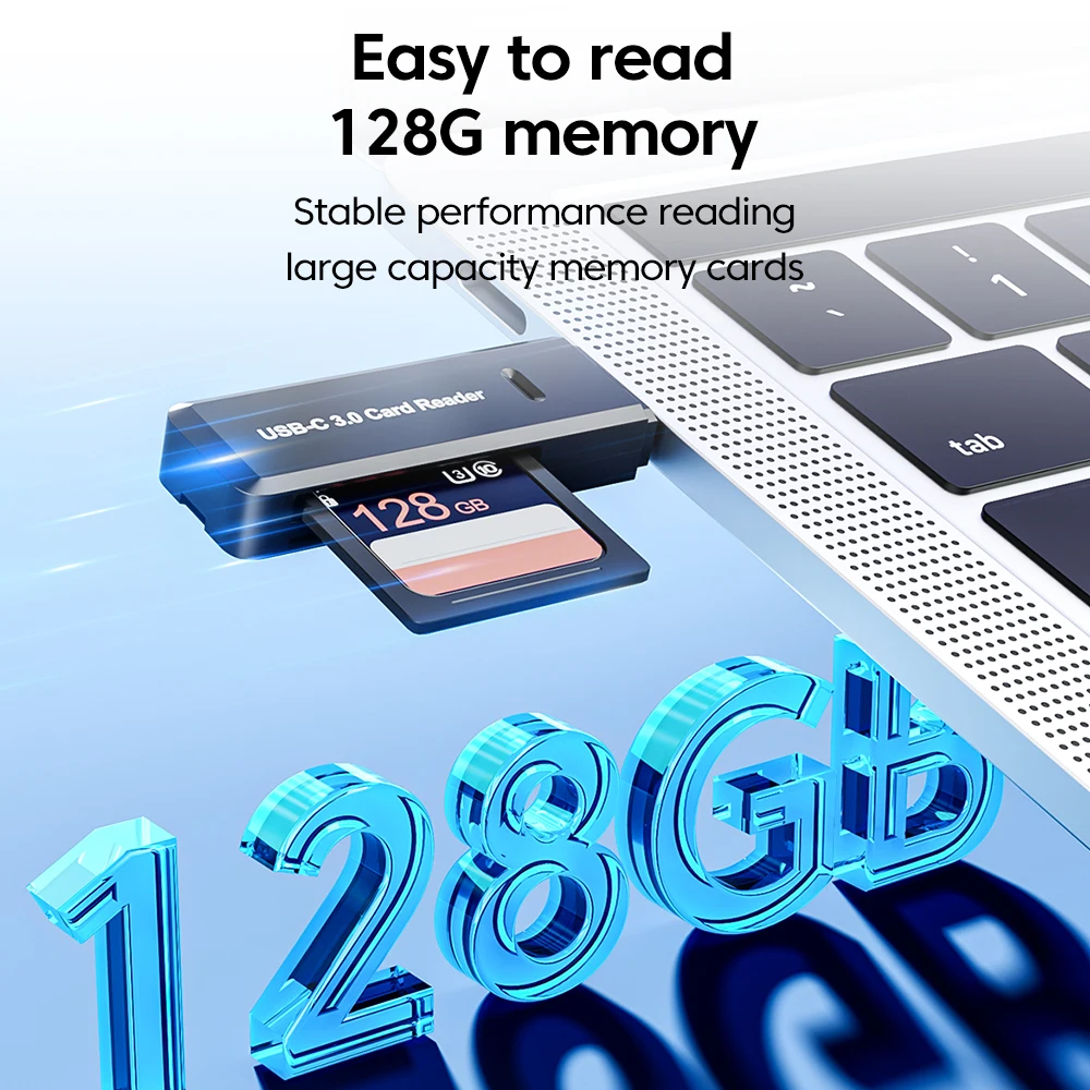 3-in-1 multifunctionele TYPE-C-kaartlezer Externe opslag Zwarte stretch voor Memory Stick USB 3.0 Mini SD TF-kaartlezer