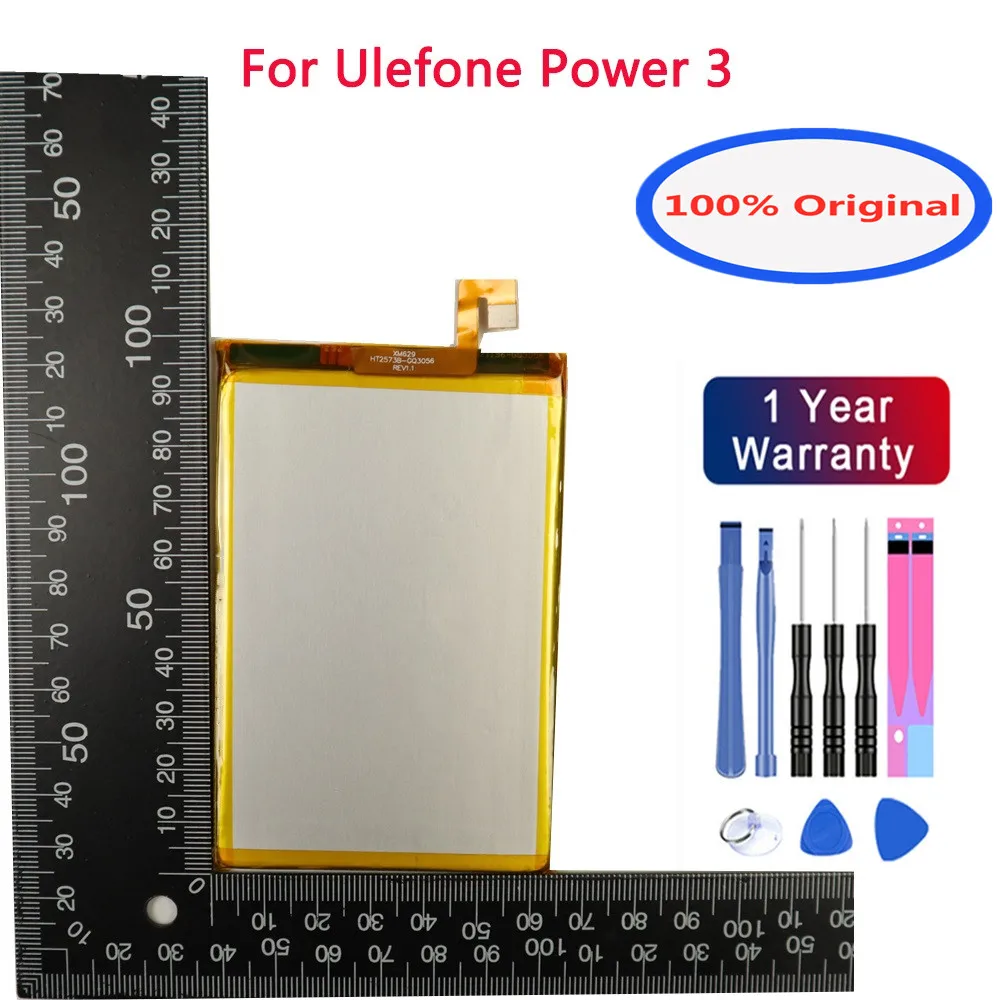 

100% New Original 6080mAh Phone Battery For Ulefone Power 3 Mobile Phone Batteries High Quality Replacement Bateria + Gift Tools