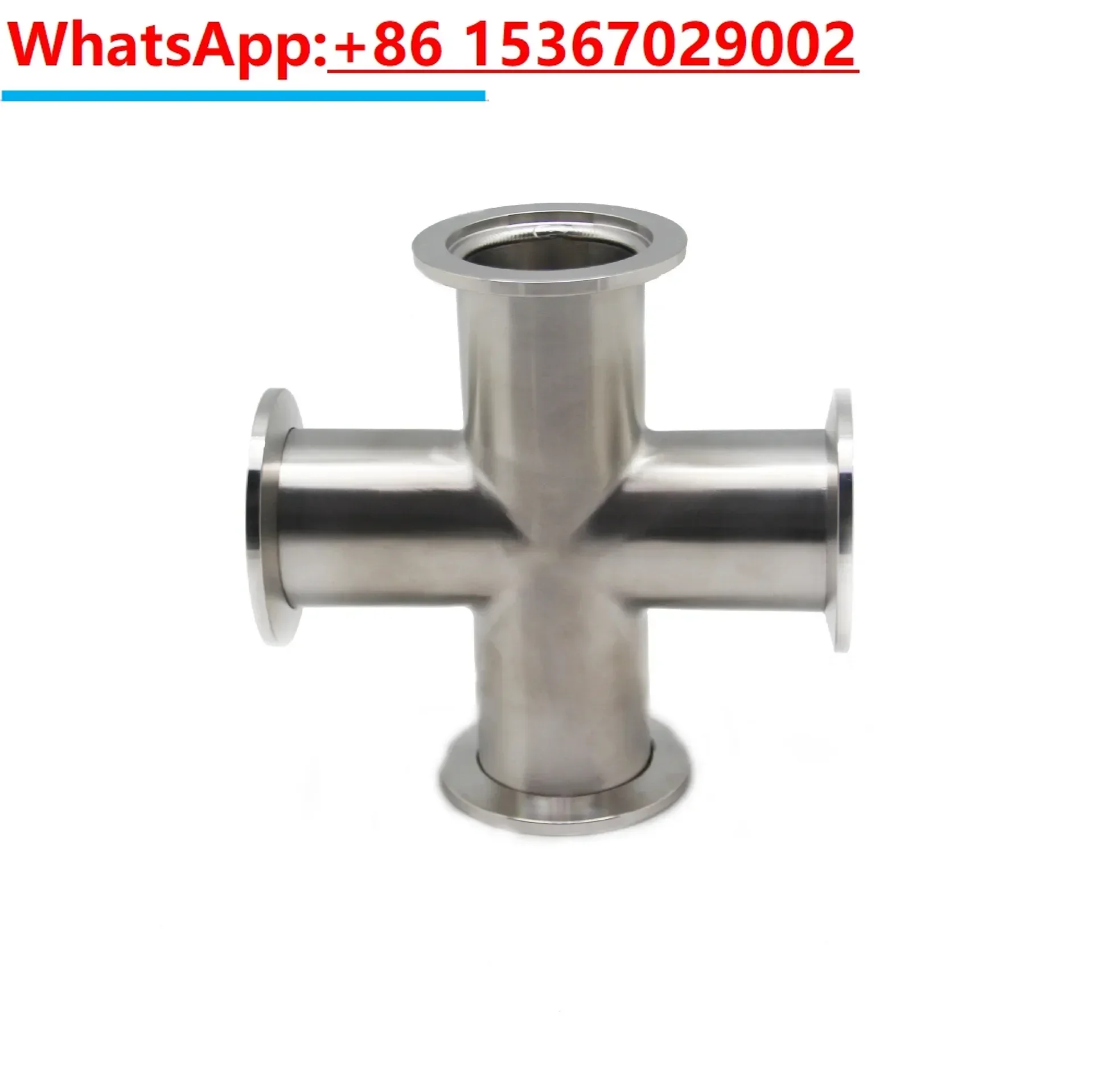 SS304 stainless steel vacuum equal diameter four-way joint clamp polished cross quick fit KF16/25/40/50