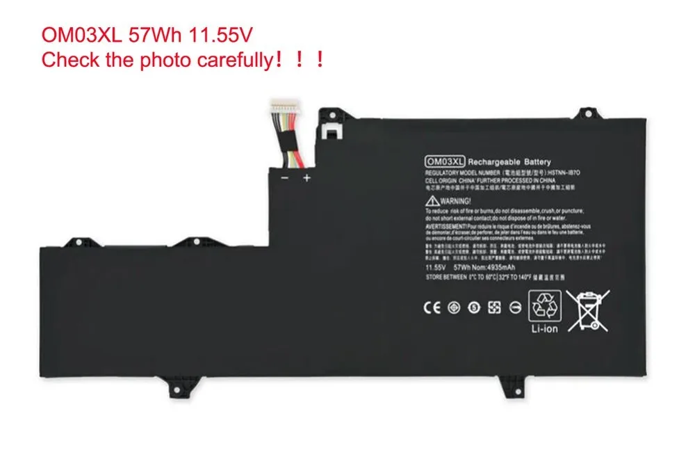

Аккумулятор емкостью 57 Втч для HP EliteBook x360 1030 G2 13,3 дюйма HSTNN-IB70 863167-1B1 OM03XL