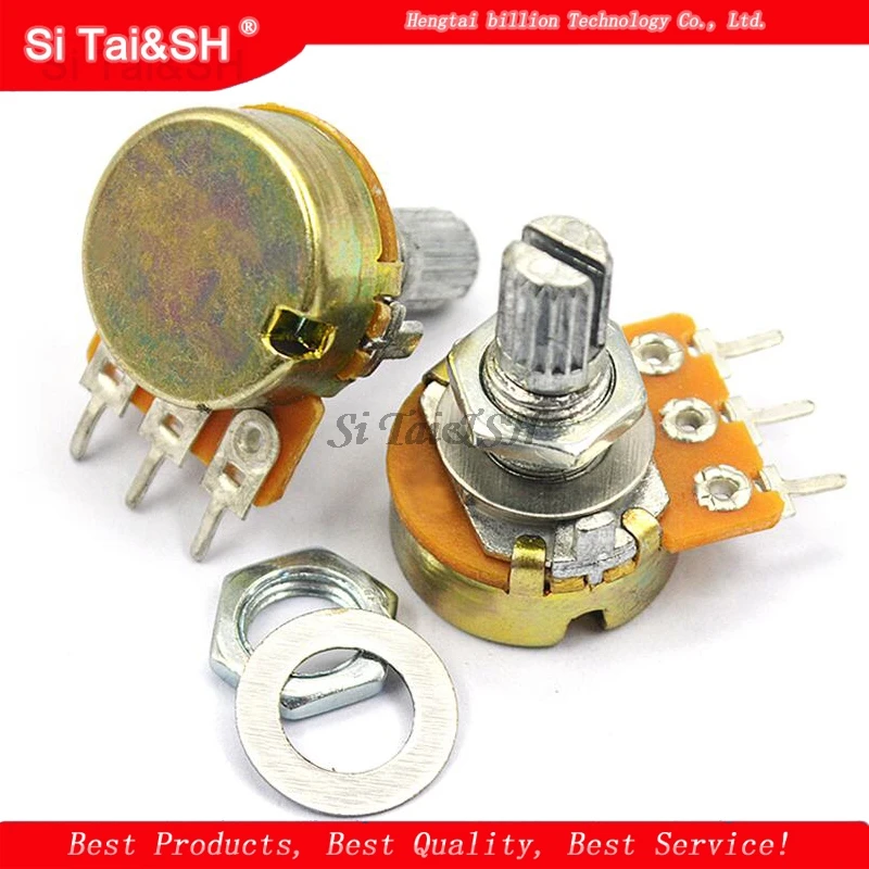 5 pezzi WH148 B1K B2K B5K B10K B20K B50K B100K B250K B500K B1M 3 pin 15mm 1K 2K 5K 10K 20K 50K 100K 250K 500K 1M