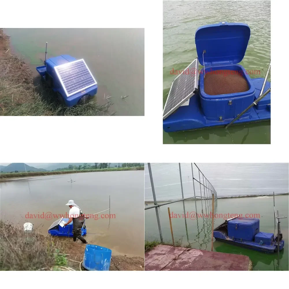 WSQ Sutomatic Solar Powered Smart Timing Pond Fish Food Feeder Shrimp Pond Feeder