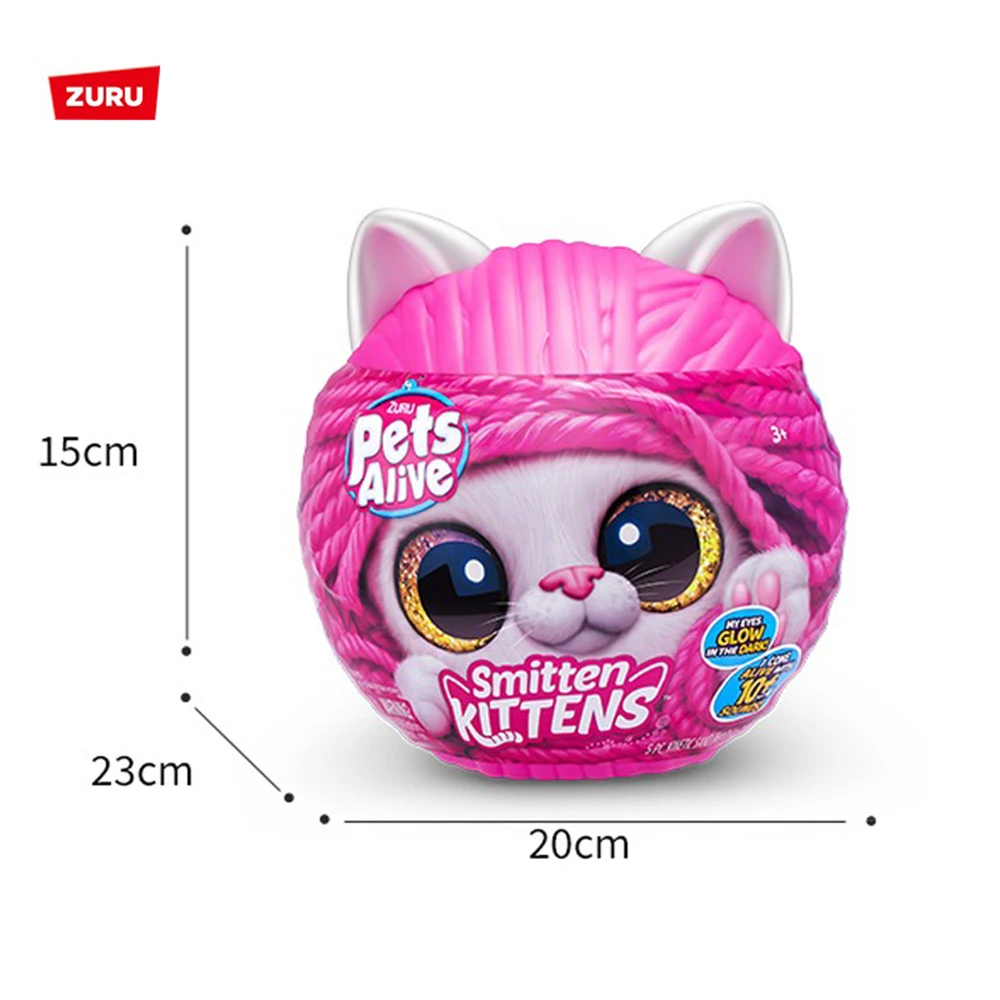 ZURU الحيوانات الأليفة على قيد الحياة القطط القطط مفاجأة العانس القط الزنجبيل مربية اللعب لعبة لينة فتح علبة اعتماد الديكور التفاعلي هدية #6