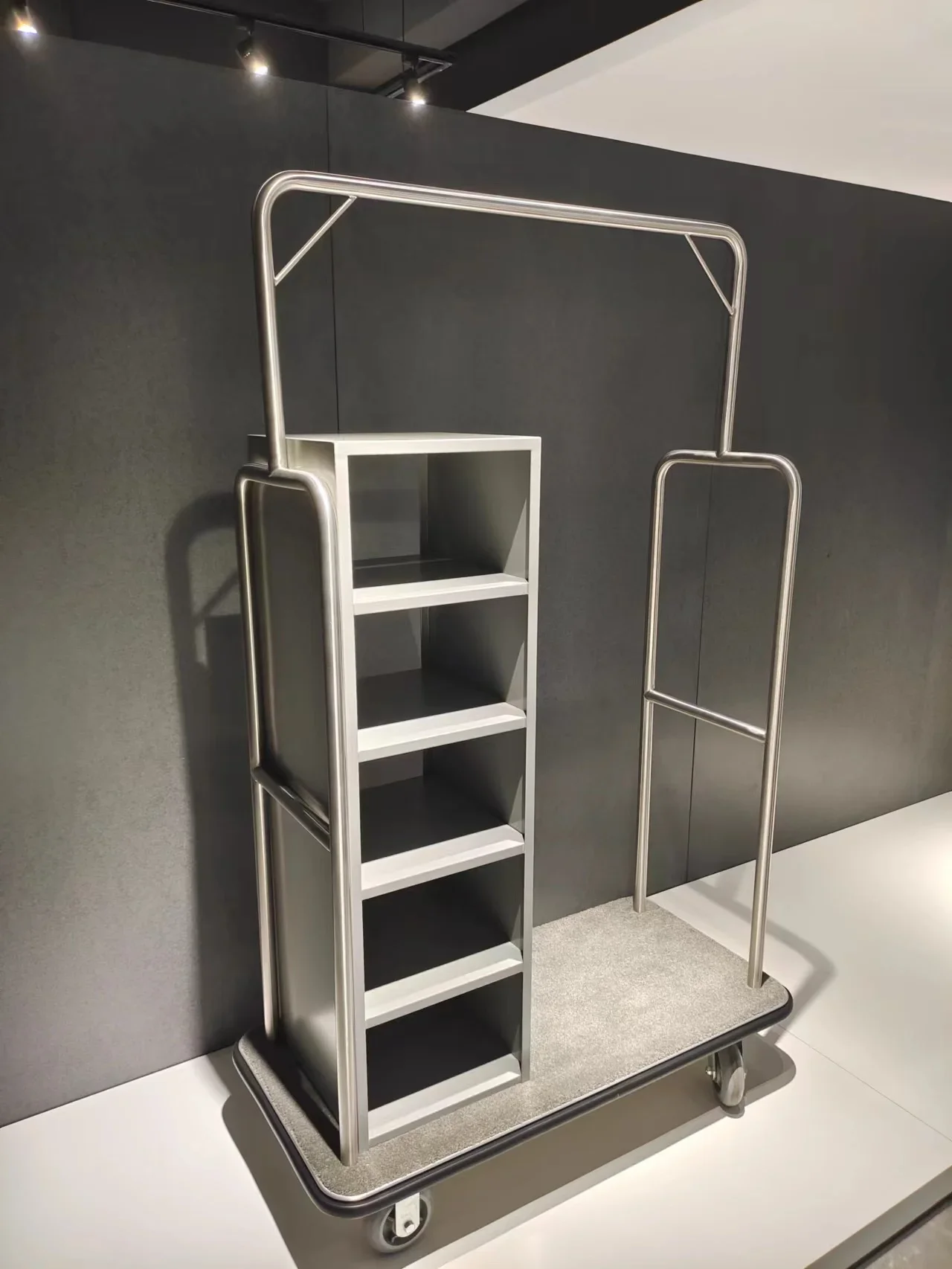 Hotel Valet Linen Trolley stainless steel valet cart