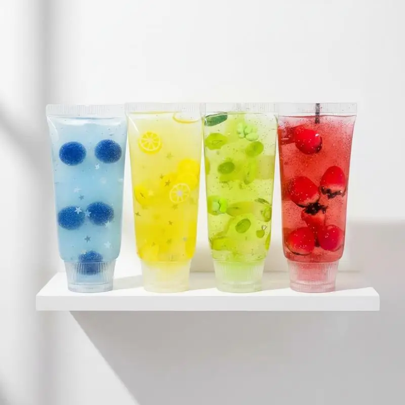 Fruit Filled Toothpaste Tube  Toy Squeeze Toy Glitter Squishies Stress Relief Toy Fidget Sensory Toy