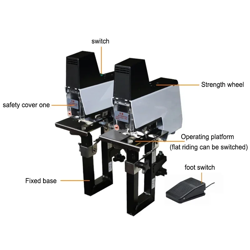 DC-206A Электрический степлер с двойной головкой Переплетная машина Плоский степлер для верховой езды Многоцелевой степлер