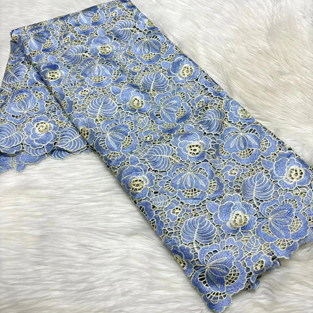 

Newest African Water soluble Lace Fabric High Quality Guipure Lace Fabric Nigerian Lace Fabrics For Party Wedding Dress