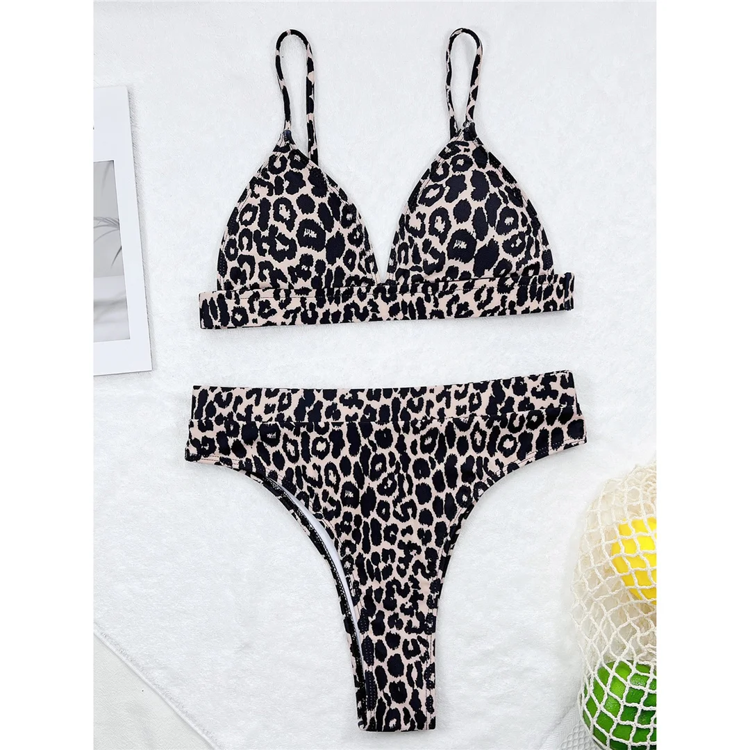 Sexy Leopard-Badeanzug mit Polsterung, hochtaillierter Bikini, Damen-Badebekleidung, zweiteiliges Bikini-Set, Badeanzug, Damen-Bikini V3446 – Detail 9