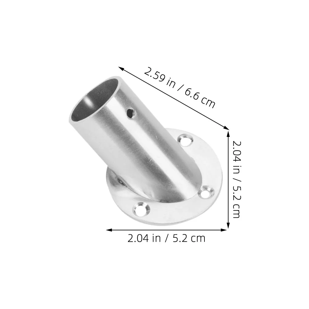 Closet Rod Brackets 4 Pack Stainless Steel Flange Mounts Wardrobe Hanging Rail Supports Space Saving
