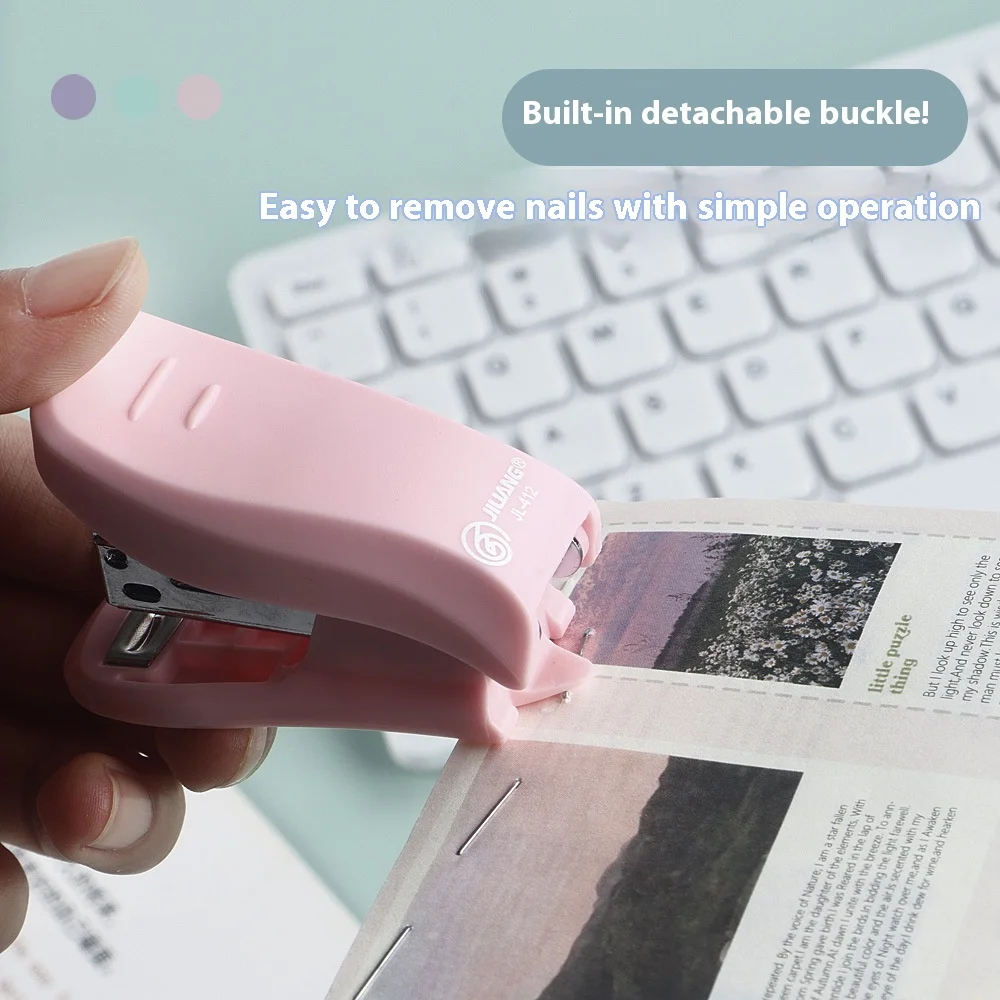 1 Set Mini Stapler for Paper File Metal Stapler Cute Stapler 1 Box Staples Use 26/6 Staples Office Stationery School Supplies
