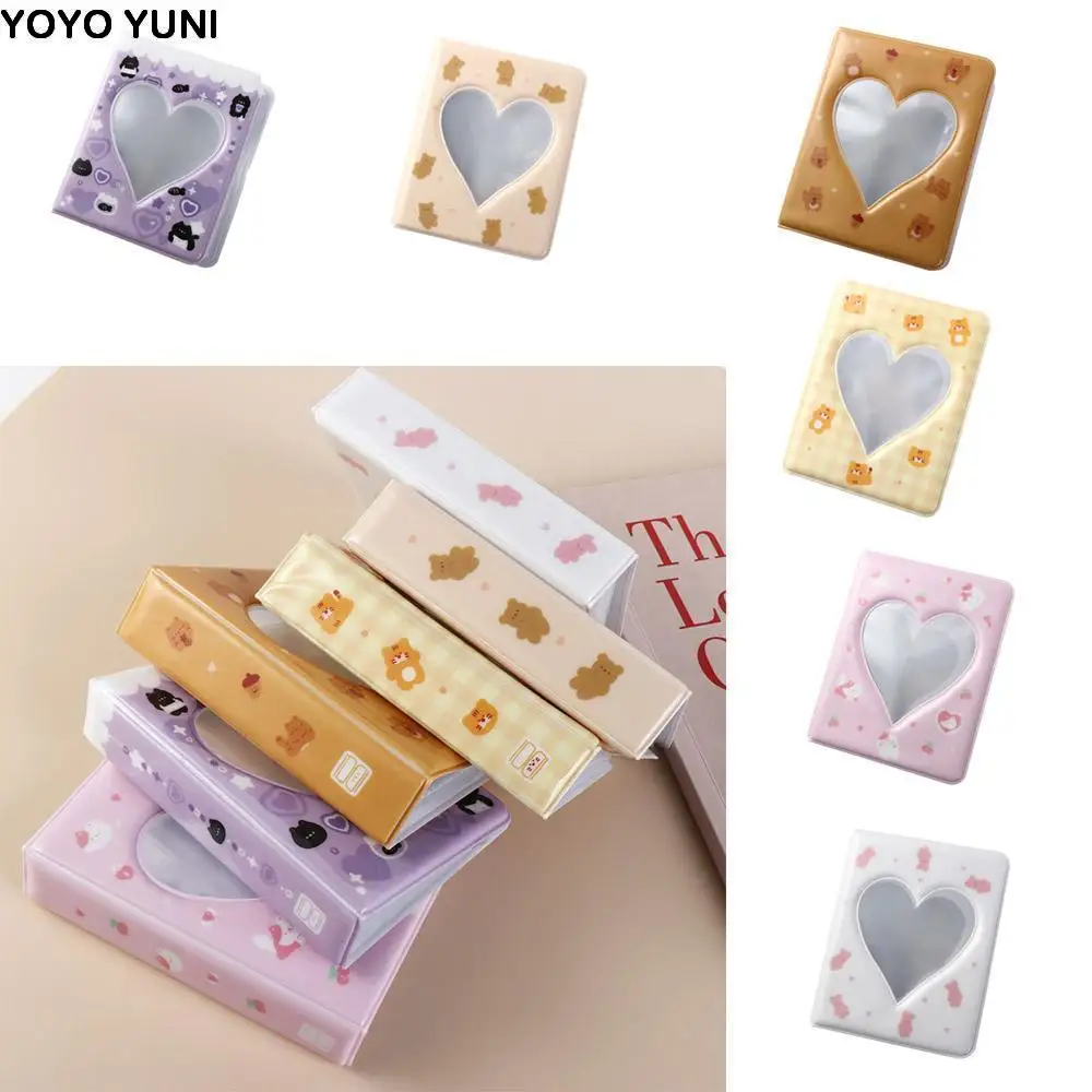 

Cute Cartoon Bear Photo Album Pastic Waterproof Hollow Picture Storage Case Ins Anti-scratch Love Heart Photo Album protecting