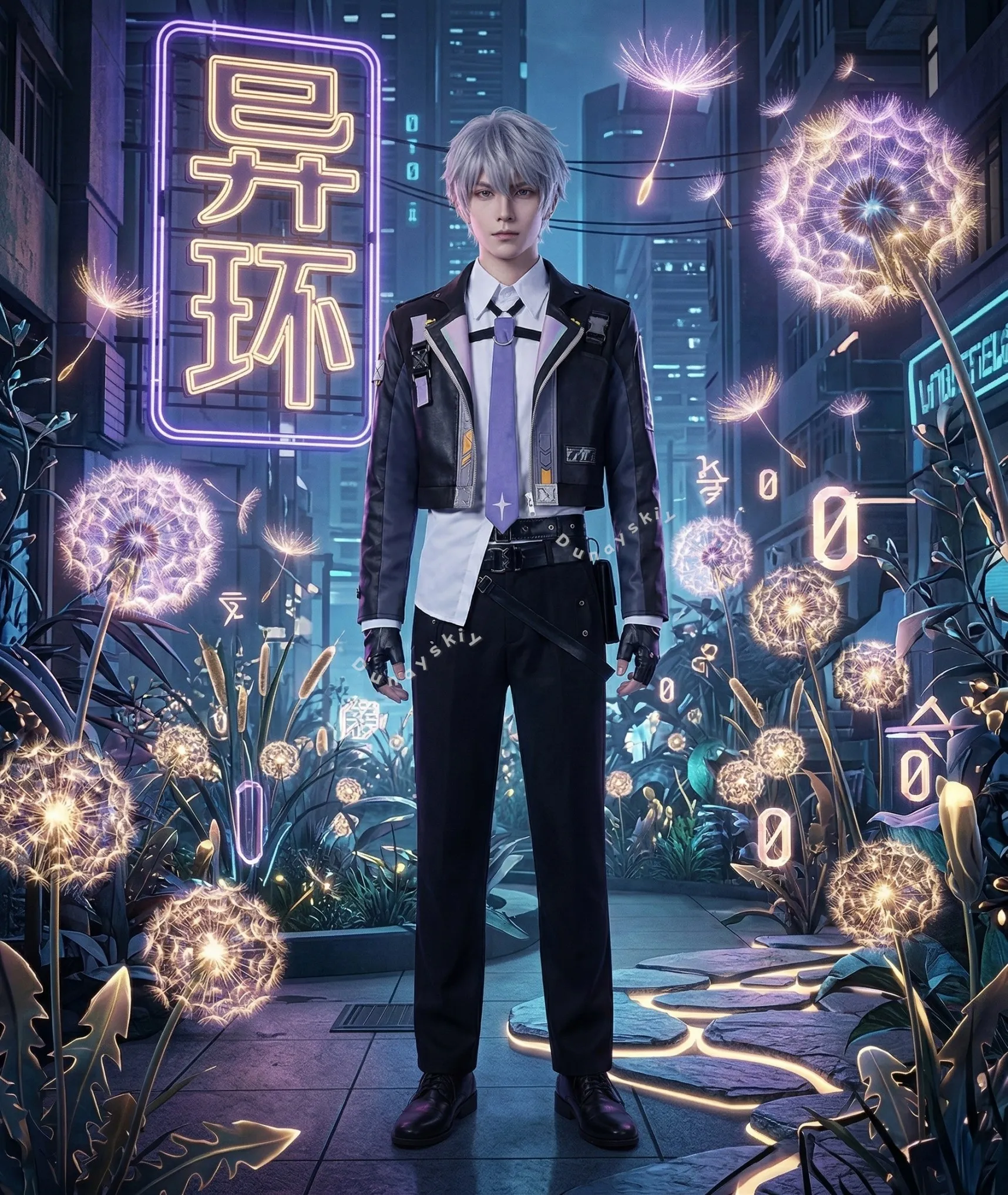 

Anime Game Neverness To Everness Cosplay Costume Esper Zero Man Handsome Dk Dark Gray Coat Pants Tie Wigs Halloween Christmas