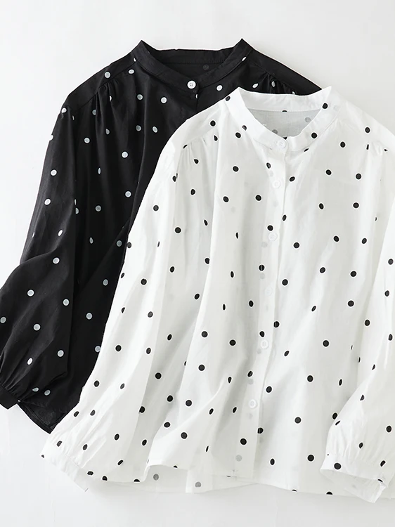 

Spring 2026 Comfortable Cotton Gingham Stand Collar Open Cardigan Long Sve Casual Versatile Women's plus Size irt