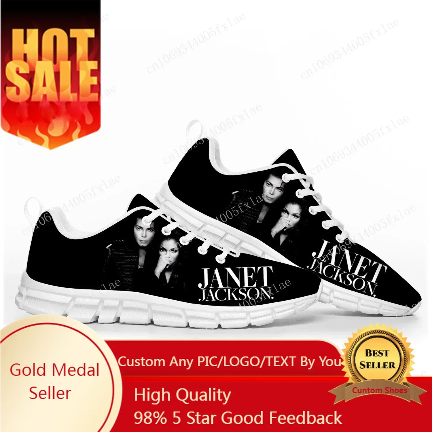 Janet Jackson Singer Pop Sports Shoes Mens Womens  Sneakers Casual Custom Couple Shoes White