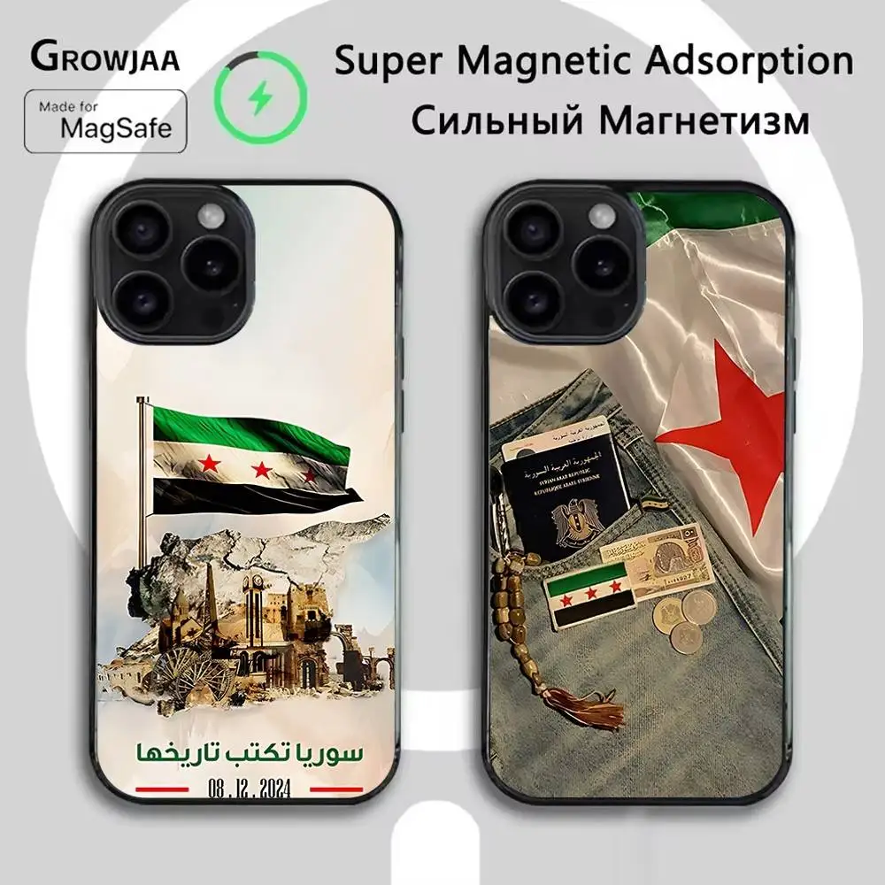 

S-Syria Flag wallpaper Phone Case For iPhone 17,16,15,14,13,12,11,Pro,Max,Plus,Mini,SE4,E Magnetic Magsafe Wireless Charging