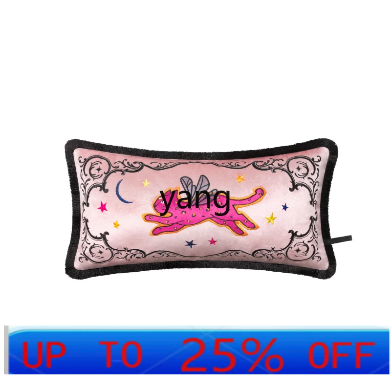 LTT  throw pillow living room sofa retro cushion pink embroidered pillow girl heart bedside backrest