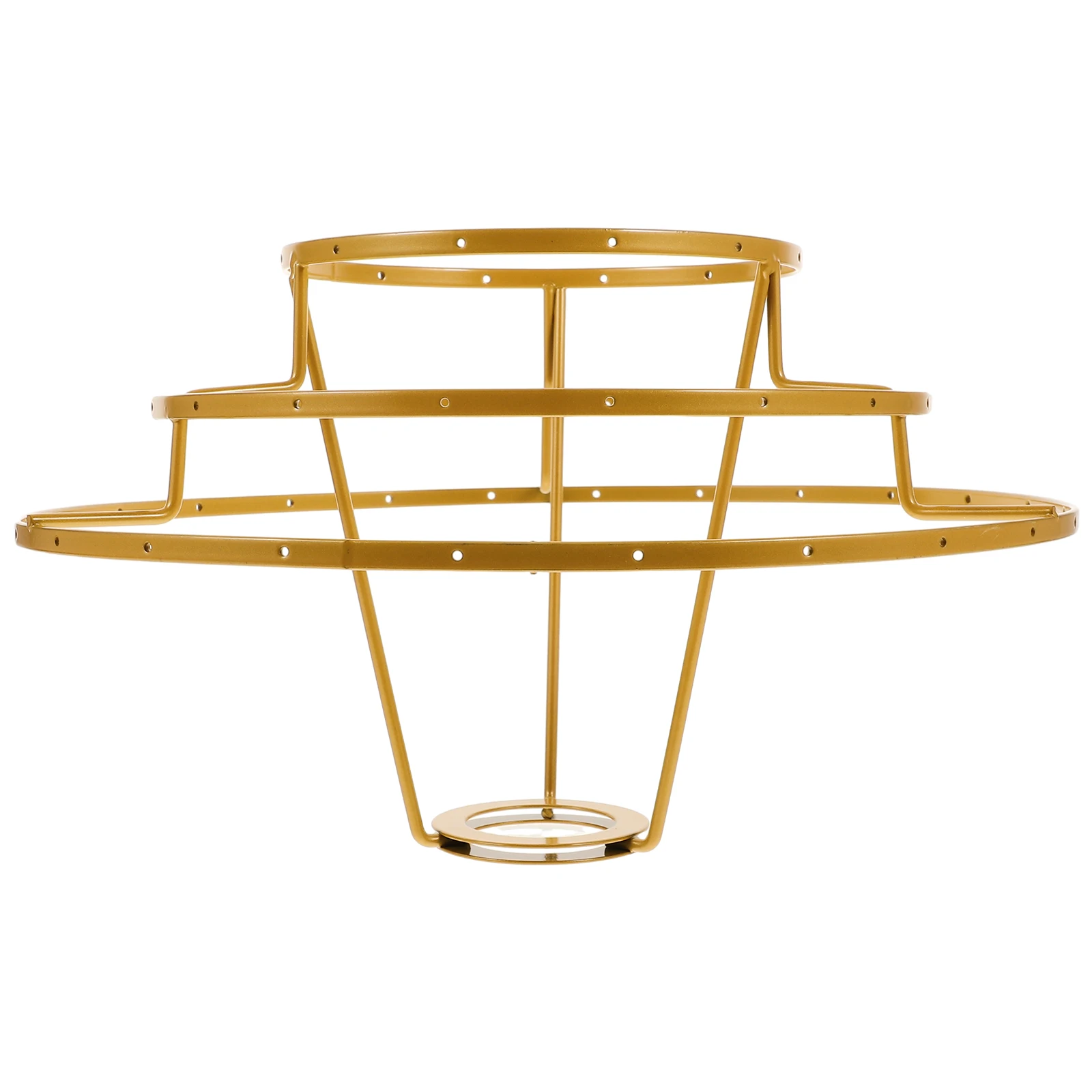 

Iron Frame Lampshade Hoop Gold Color Three Tier Bendable Wire Shade Ring for Table Lamp Retro Frames Metal Support