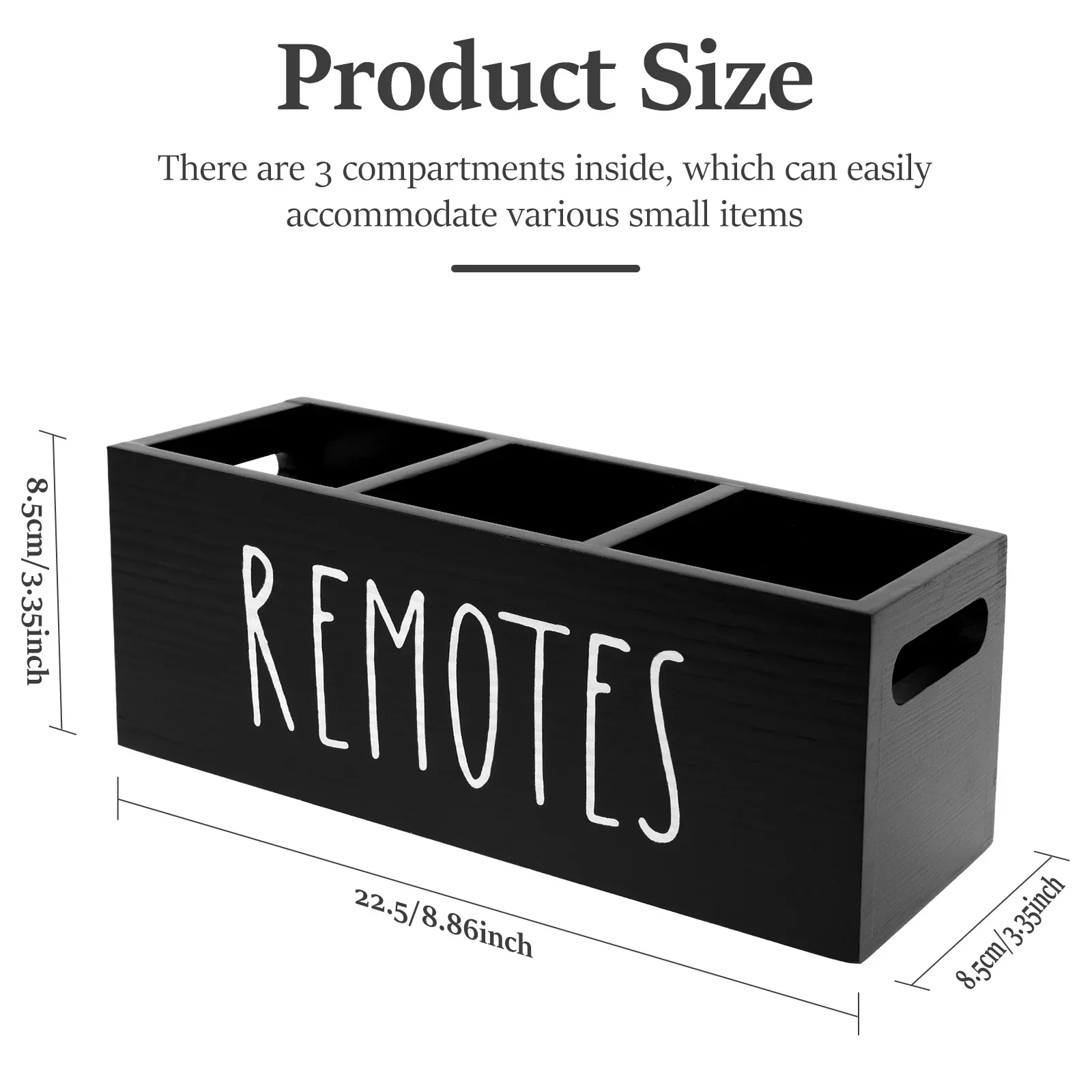 3 Grids Wood Remote control organizer box for living room Accessory Storage box for Phone Remote Control Sundries Desk organizer