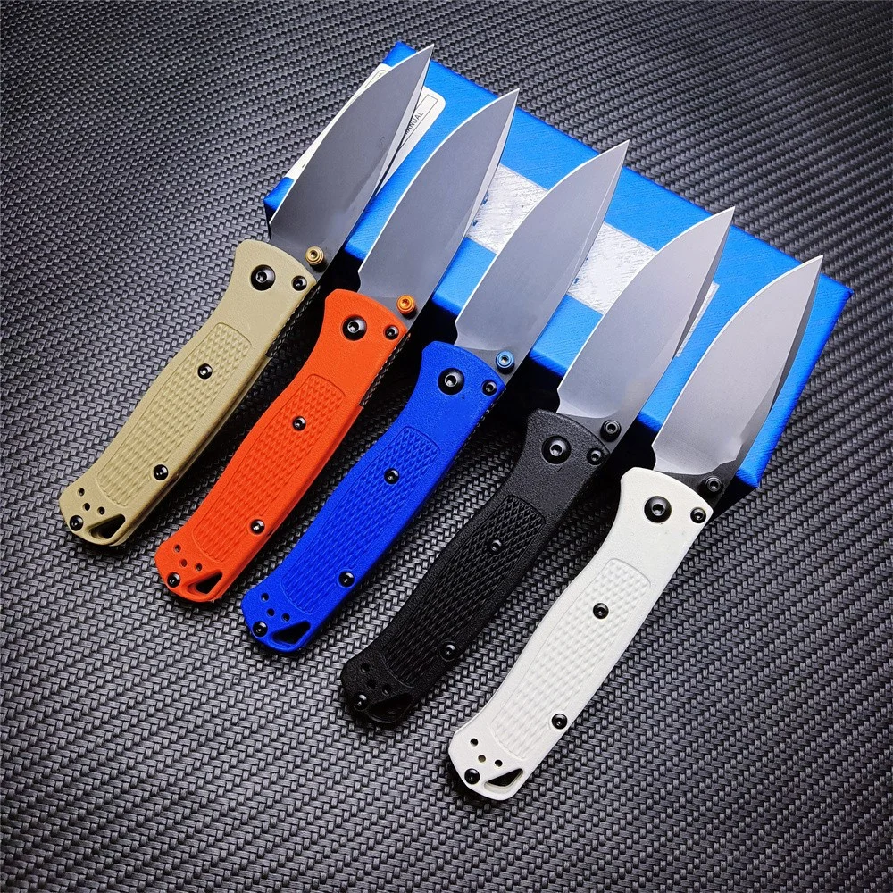 Multi-color BM 533 Pocket Folding Knife Sharp Drop-shaped Black Blade Nylon Wave Fiber Handle Outdoor Camping EDC Utility Tool