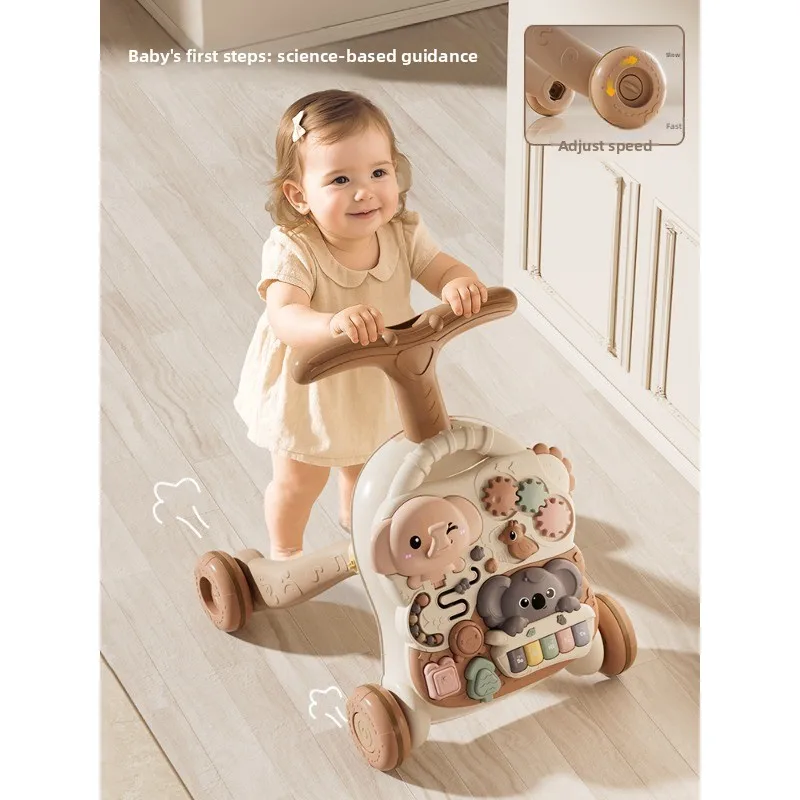 

Baby Multifunctional Walker Toy Anti-Rollover Toddler Walking Assistant Adjustable Activity Learning Push Gift for 1 Year Old