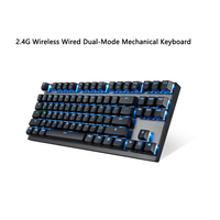 GK82 Darmoshar Motospeed Mechanical Gaming Keyboard 2.4G Wireless Wired Double Mode 87 Key LED Backlight  Keyboard For PC Laptop