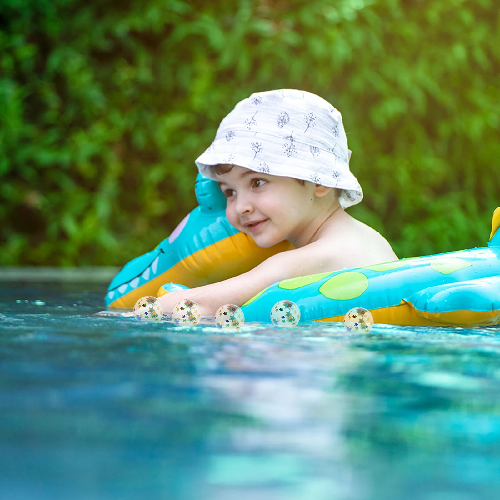 

100 Pcs The Summer Water Float Ball Toddler Rubber Skip Balls for Swimming Pool