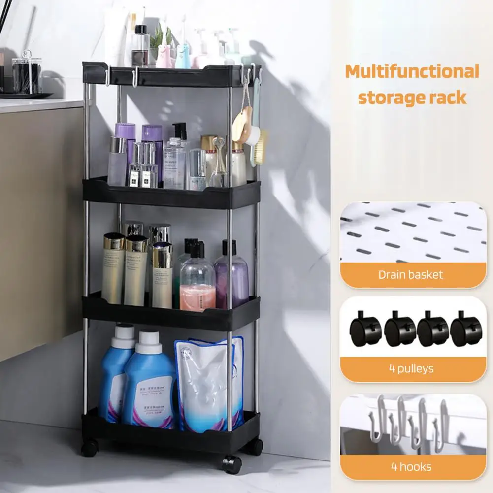 Book Cart Multi-layered Utility Rolling Storage Cart with Wheels for Organizing Storing Items Capacity Trolley Organizer Storage