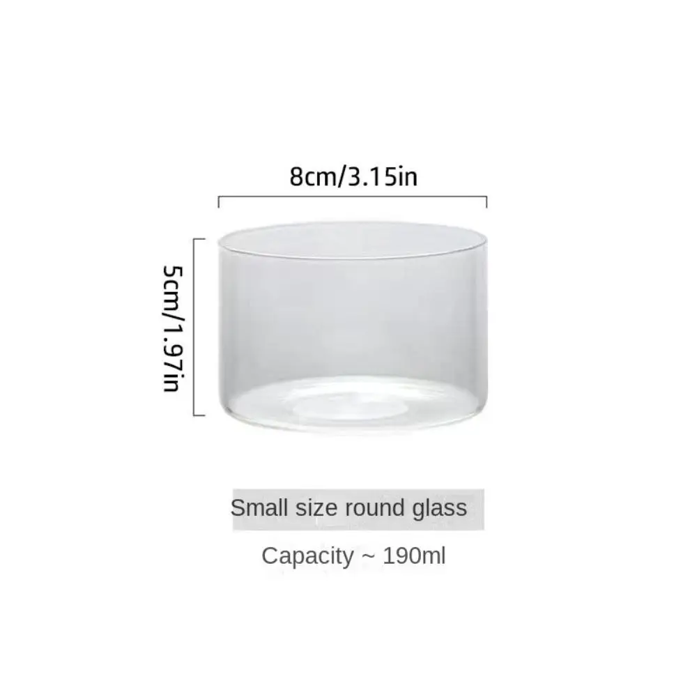 New Transparent Dessert Cup Round Heat Resistant Glass Cup Easy to Clean Pudding Yogurt Cup