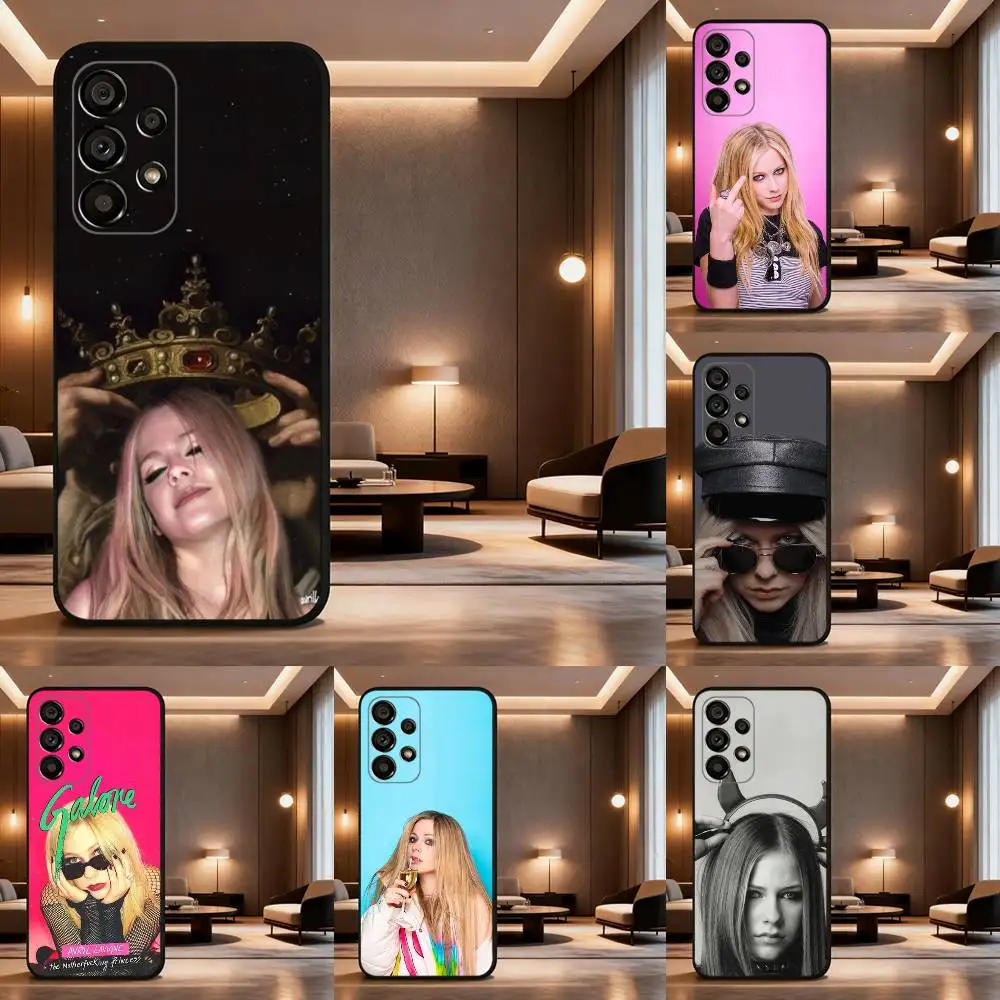 

Singer A-Avril Ramona Lavigne Phone Case For Samsung Galaxy A73,31,32,72,41,53,52,71,22,5G,Note,J7,8,9 Soft Black Cover