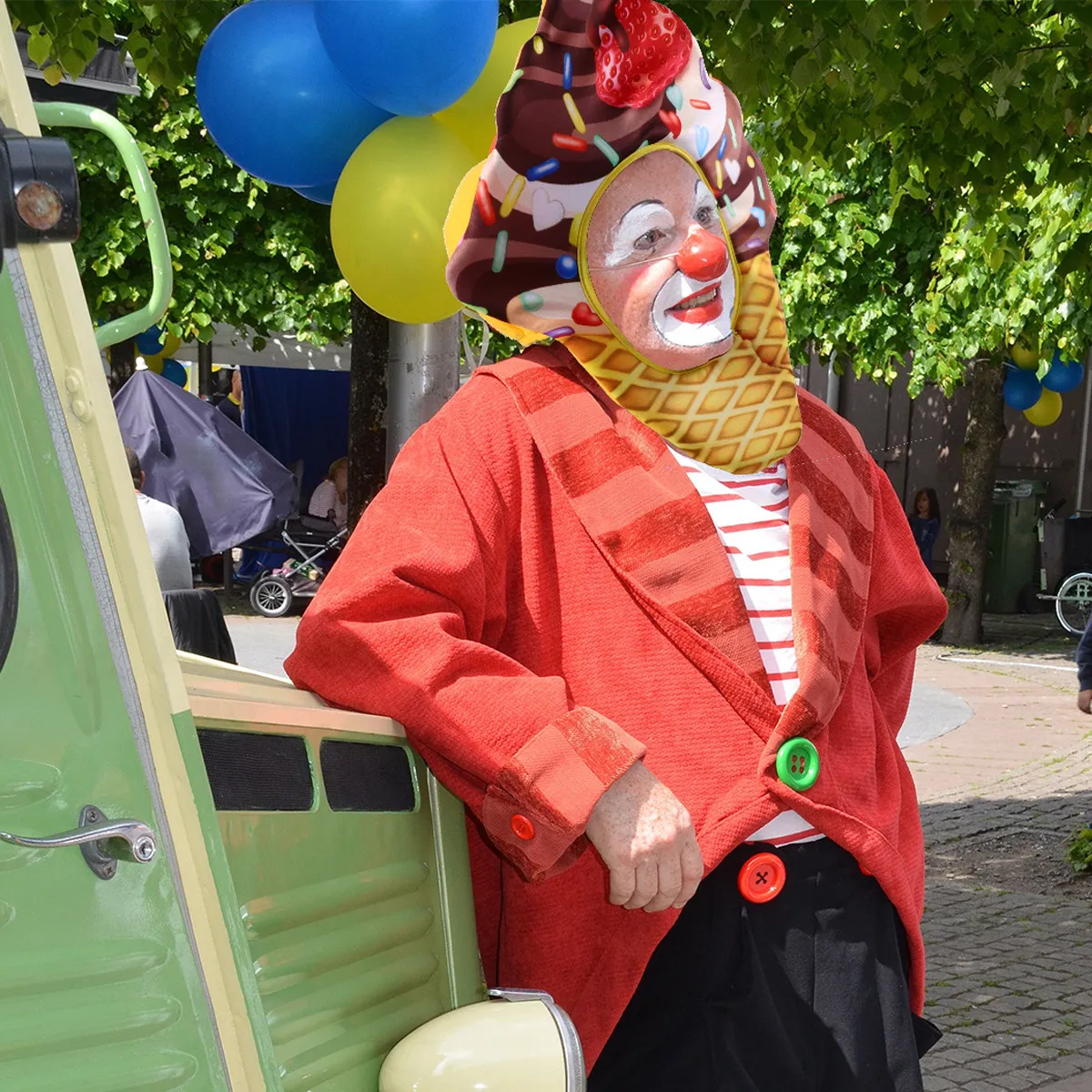 

1 шт. шляпа-мороженое из премиального материала, забавный головной убор для вечеринок, многоразовый декоративный костюм для косплея, для праздников, Рождества, карнавала