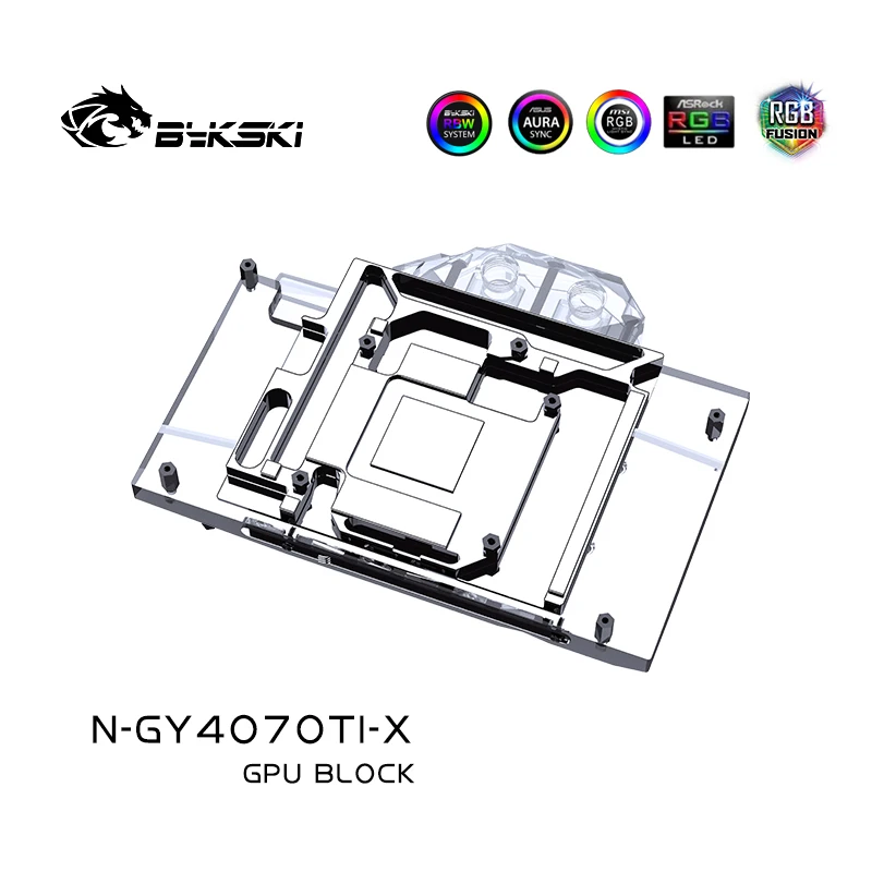 ชุดระบายความร้อนด้วยน้ำสำหรับการ์ดจอ Bykski สำหรับ GALAX GeForce RTX 4070 Ti, ชุดระบายความร้อนด้วยน้ำแบบกำหนดเองสำหรับการ์ดจอ, หม้อน้ำแบบครอบคลุมเต็มรูปแบบ