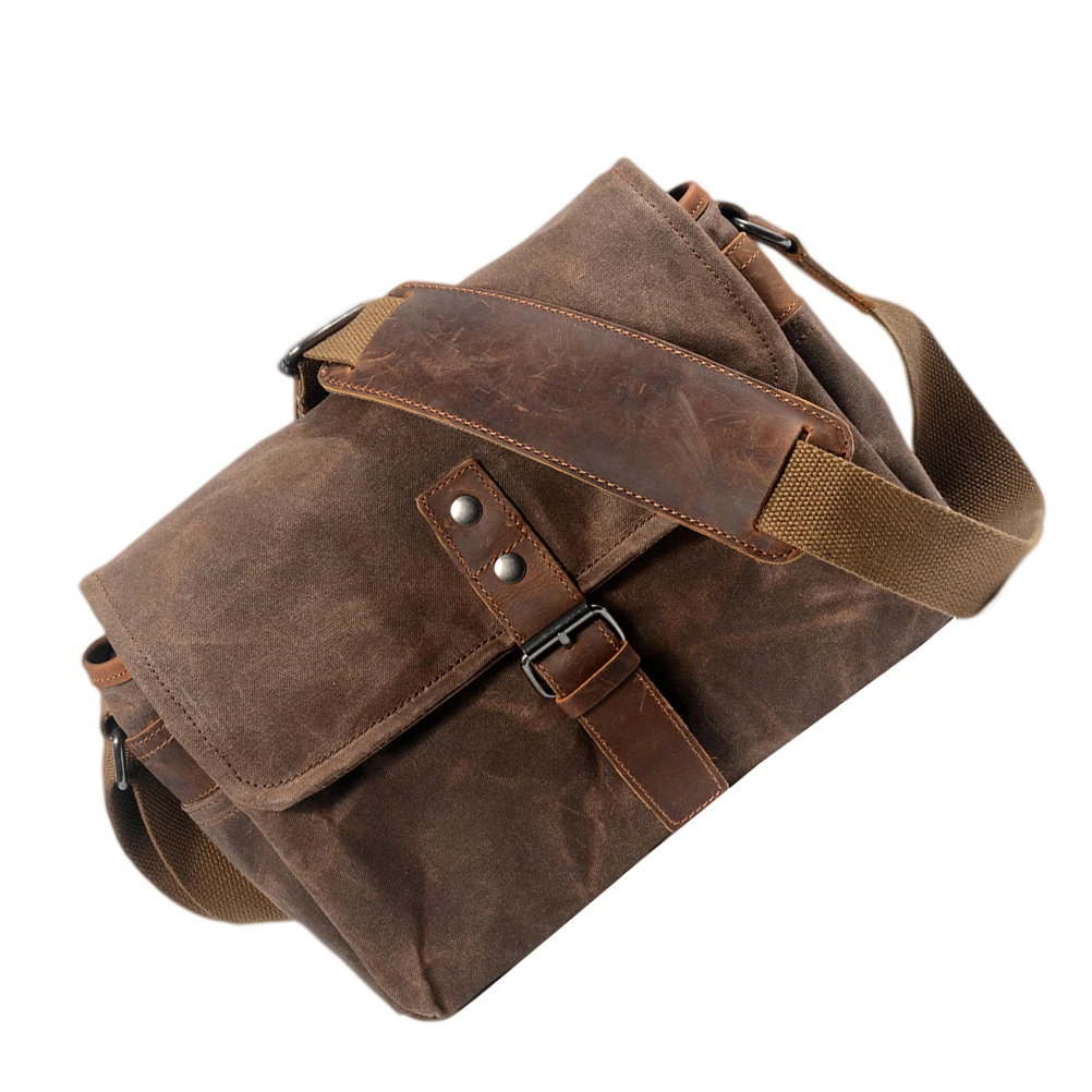 

Portable Camera Bag Canvas Material Shoulder Handbag Waterproof Resistance Theft Prevention Camera Lens