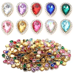 14x18mm Sunflower Sewing Claw Rhinestones Crystals Glass Beads Buttons Stones Sew On Rhinestone for Clothes Sewing Accessories