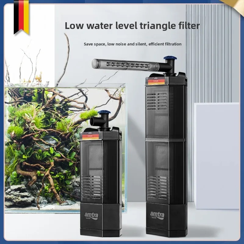 amtra aquarium with built-in filter and water purification circulation three-in-one turtle tank, low water level, compact size