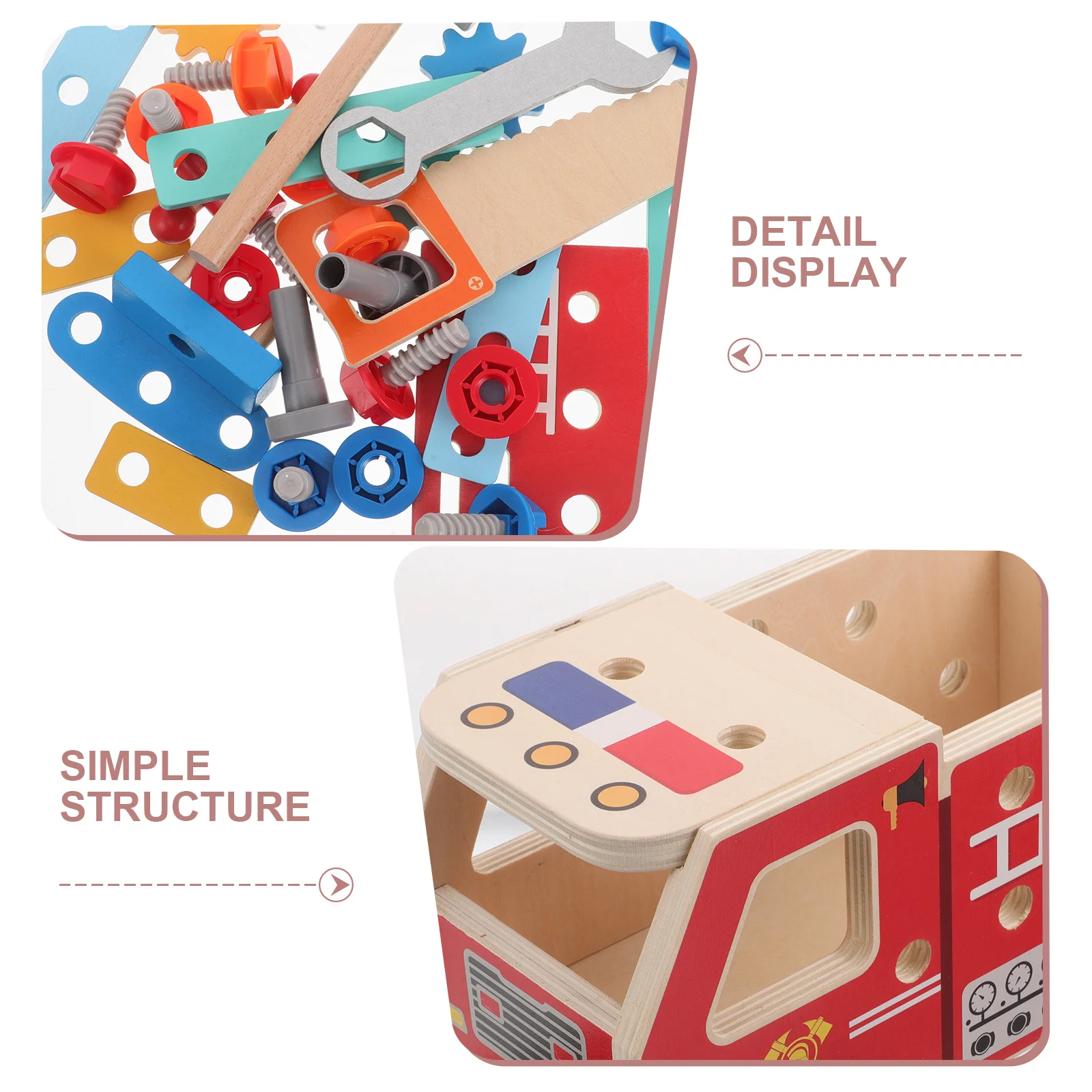 1Set Holz Bau Auto Set Kinder Montessori Stem Kleinkind Tool Kit Pretend Spielen Lernen Aktivität Bausteine Für Jungen