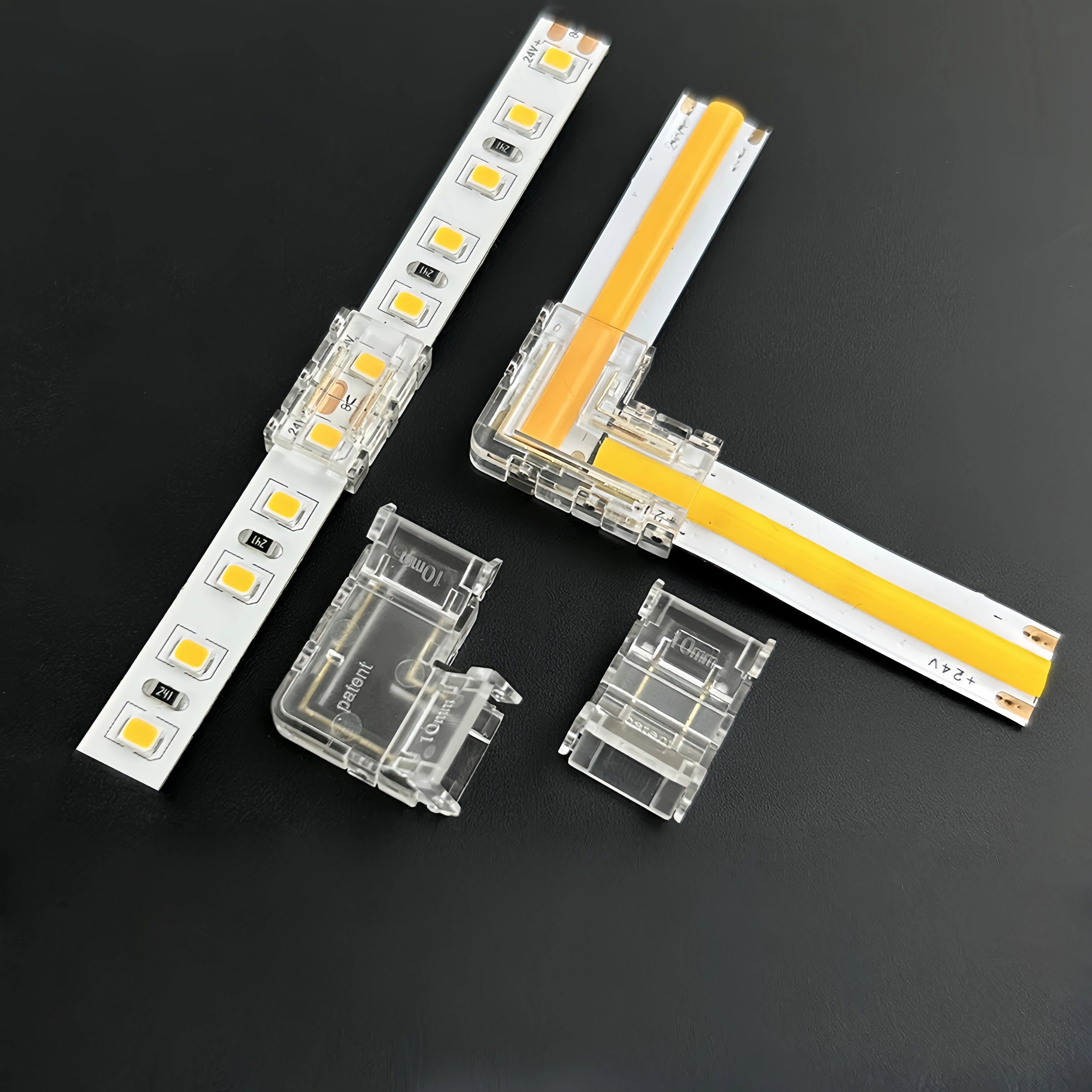 COB/SMD Lichtstreifen Spezieller Schweißfreier Verbinder 12V24V Niederspannungs-Schnellverbinder 8mm10mm Rechtwinklig Eckig Mittelstück – Detail 2