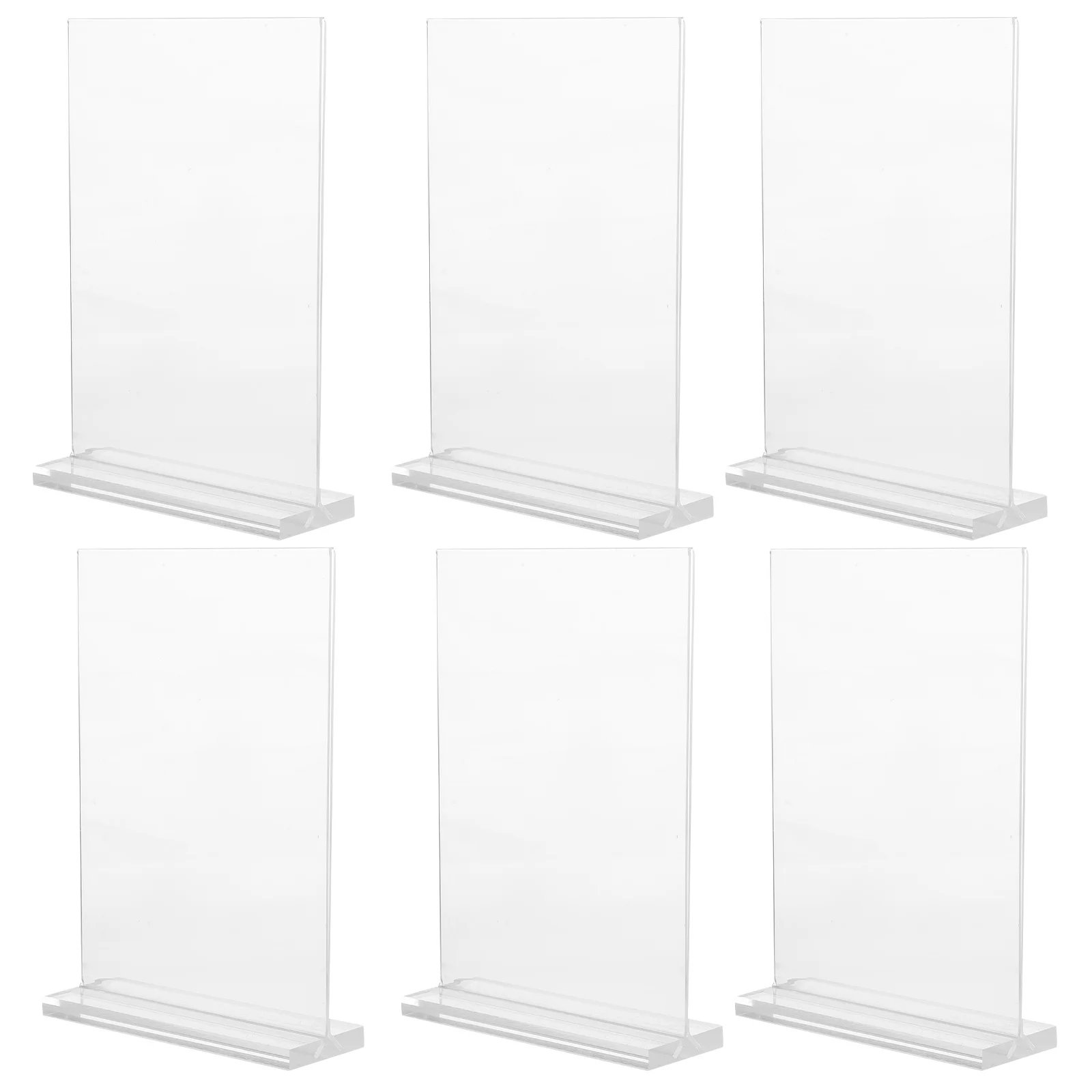 6 Pcs Sign Display Stand Shelves Card Rack Shop Wallet Menu Holders for Tables Acrylic Business Vertical Shape