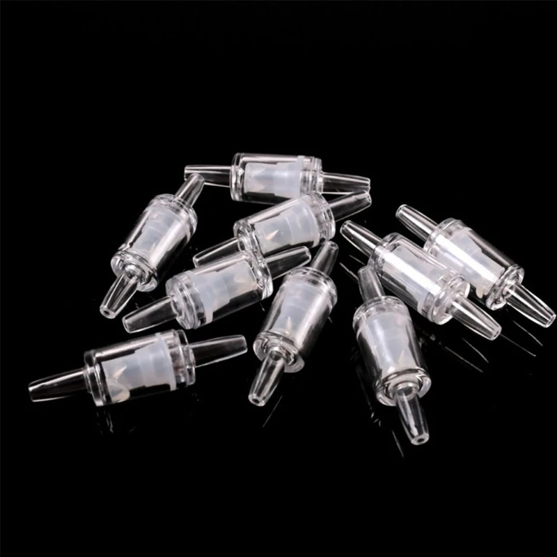 LXAF 10 Pieces One Way Check for Valve For 4mm Stomatal Diameter Standard Aquarium Supplies Air Pump Plastic Stop Check Valve