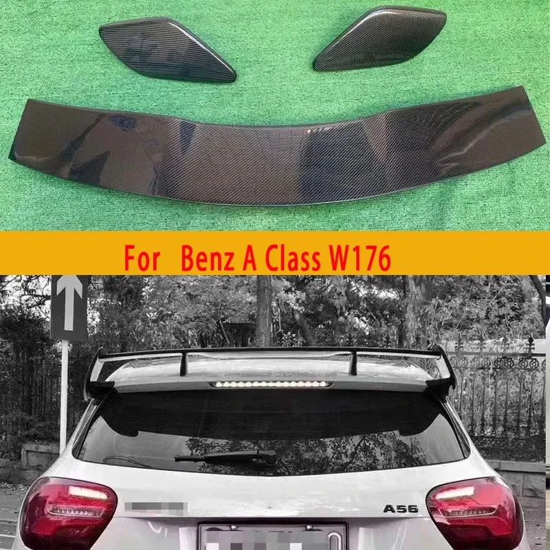 For Mercedes Benz A Class W176 A45 Carbon Fiber Tail fins Rear Trunk Spoiler Guide Wing Diverter Car Accessories Body Kit