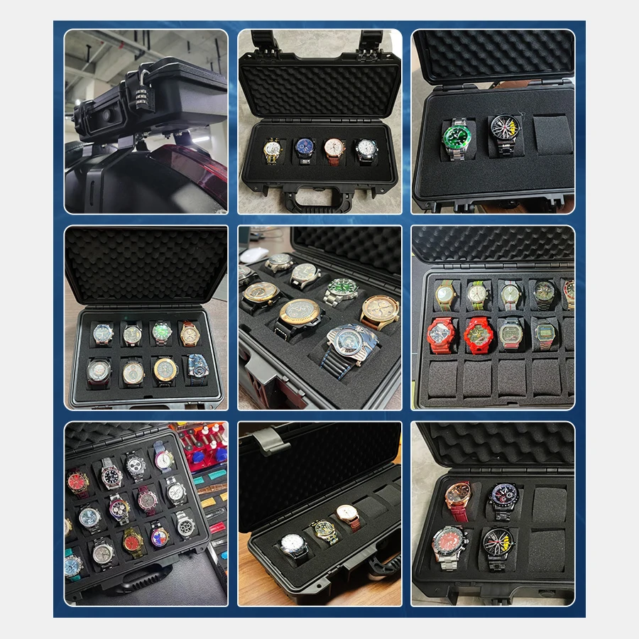 6/8/12 Grid New  Waterproof Watch Storage Box Anti Drop Safety Watch Box Equipment Instrument Storage Box Toolbox