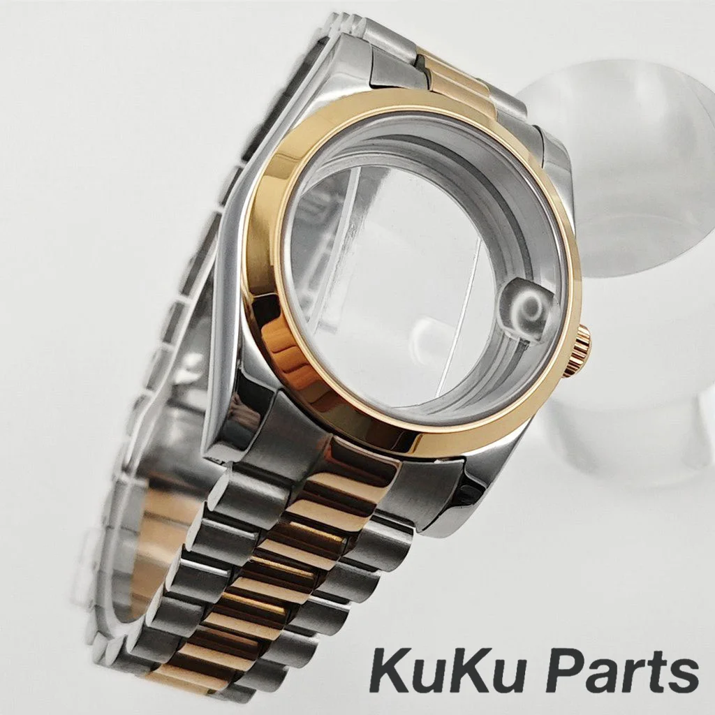 الرئاسية سوار 36 مللي متر/40 مللي متر الفضة ارتفع الياقوت ساعة كريستال الحال بالنسبة NH34 NH35 NH36 NH38 ETA2824 حركة 28.5 مللي متر الهاتفي