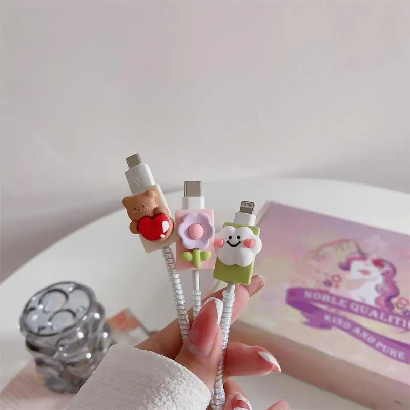 Cute Cartoon Animal Cable Protector For Iphone Usb Cable Bite Chompers Holder Charger Organizer Accessories For Iphone 12