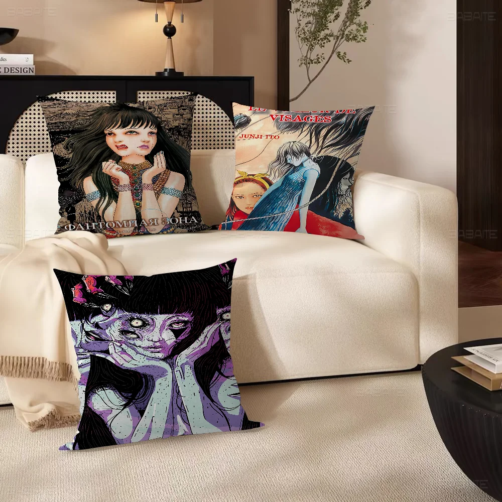 Anime Tomie Junji Ito Stitch Lucky Dragon Pillow Cover Sofa Cushion Cover Home Room Decoration Children Gift