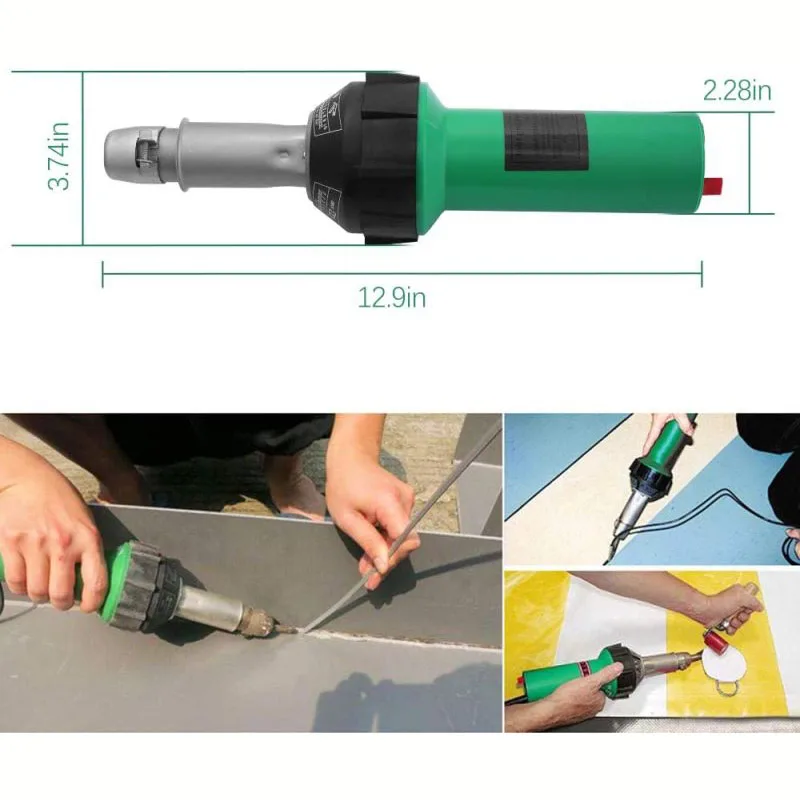 220V 1600W Integrated Plastic Welding Gun Temperature Adjusting Plastic Welding Torch Hot Air Torch Heat Gun With Tool Set