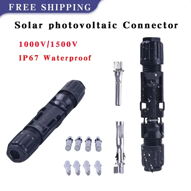 

10/50/100 Sets Of 1000V/1500V 30A/50A Solar Photovoltaic Connectors IP67 Waterproof Male And Female PV Module Cable Connectors