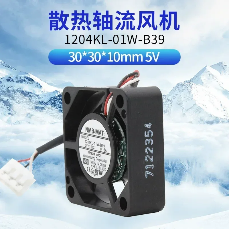 for NMB 1204KL-01W-B39 5V 0.13A TCFAN Cooling Fan 30mm x 30mm x 10mm DC Brushless Computer Case CPU Cooler Replacement