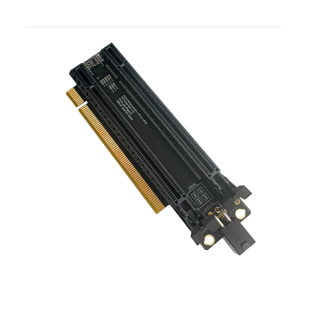 BABQ PCI-E 4.0 X16 1 to 2 Expansion Card Gen4 Split Card PCIe-Bifurcation X16 to X8X8 with 20mm Spaced Slots CPU4P(4 Pin)