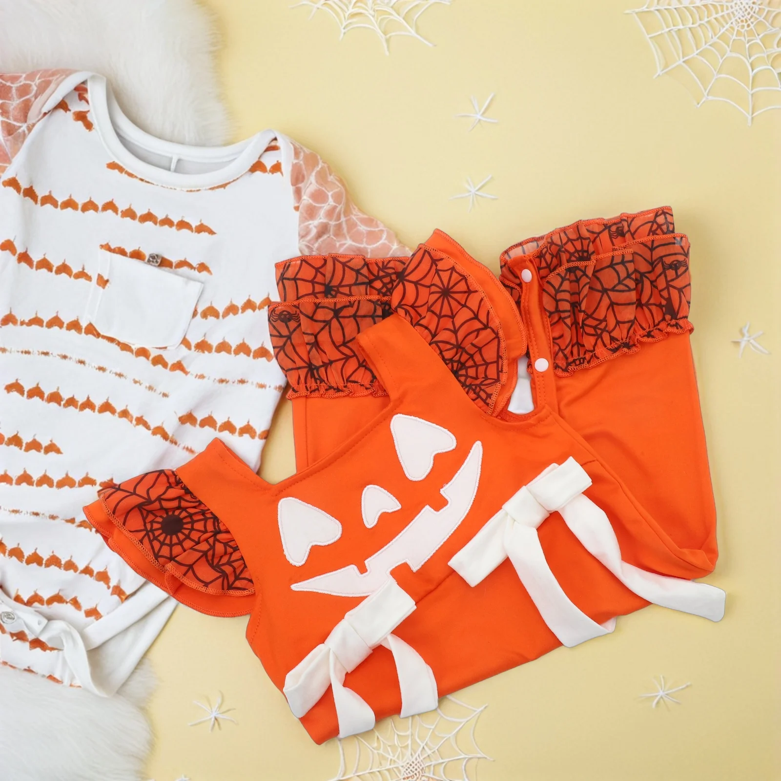 

Baby Pumpkin Halloween Romper Sleeveless Newborn Infant Jumpsuit Halloween Costume Girl Boys Outfit Baby Pumpkin Jumpsuit